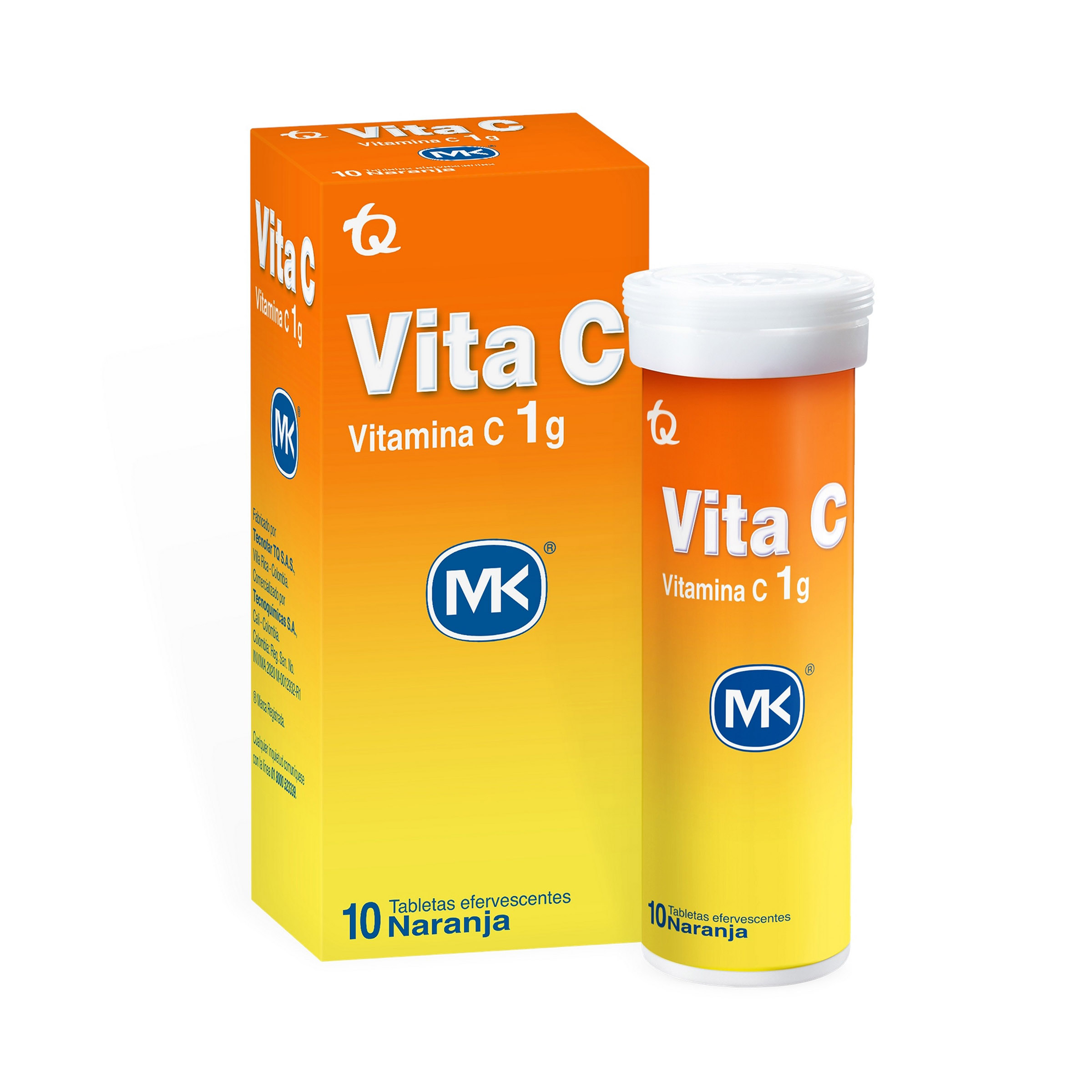 Vitamina C Vita C 1 g Naranja – 10 tabletas efervescentes