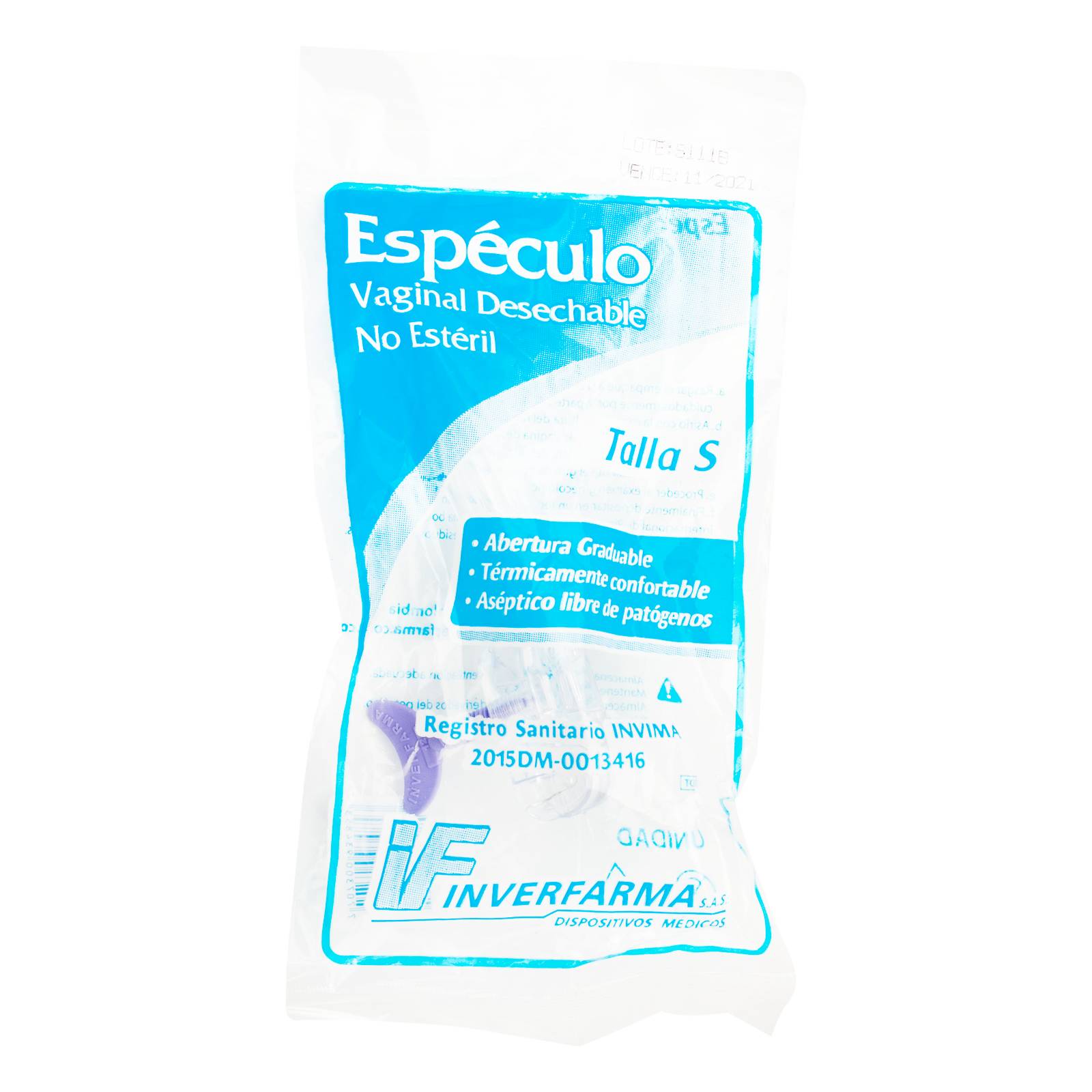 Especulo vaginal desechable pediátrico