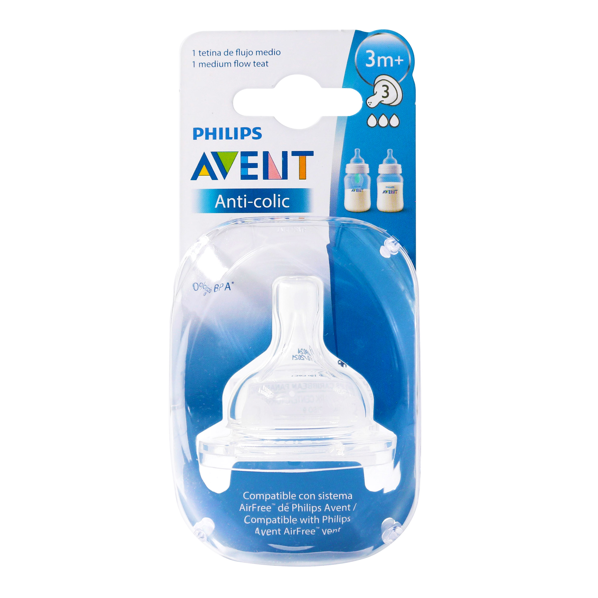 Chupete Philips Avent flujo medio 3M+