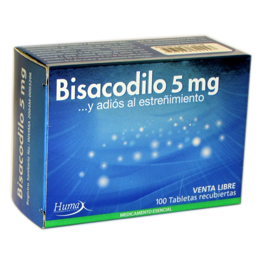 Bisacodilo 5 mg - 100 tabletas