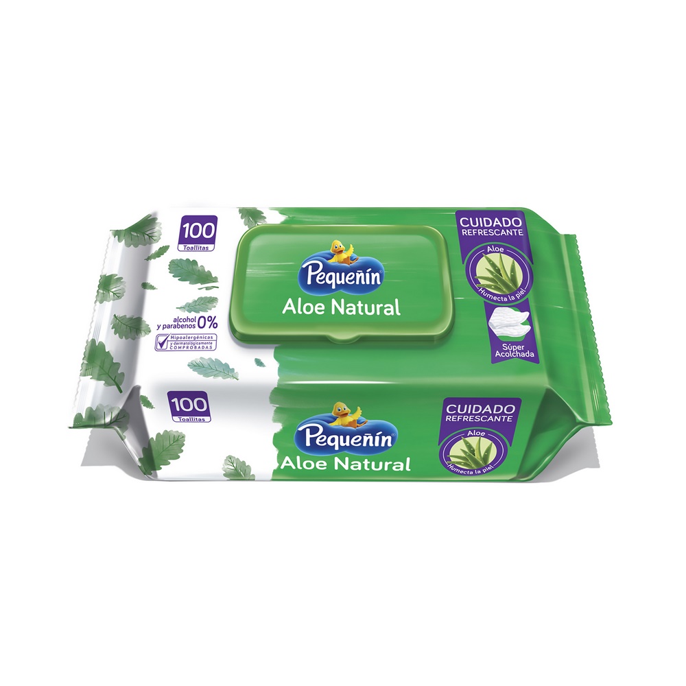 Toallas húmedas con aloe flat pack 100 uds