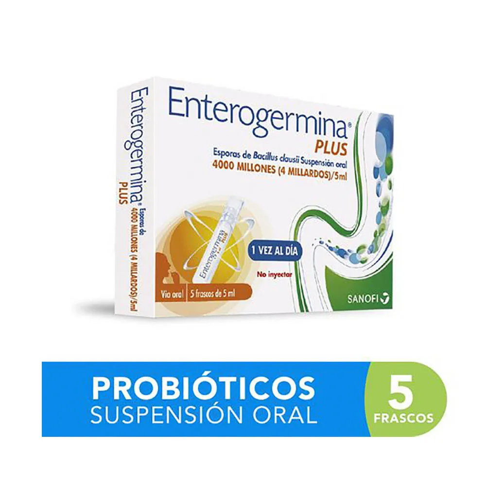 ENTEROGERMINA Plus – 5 ampollas bebibles (bacilos lácticos)