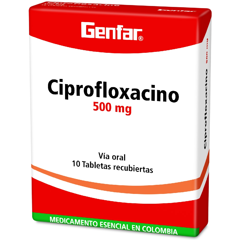 Ciprofloxacino 500 mg - 10 tabletas Genfar S.A.