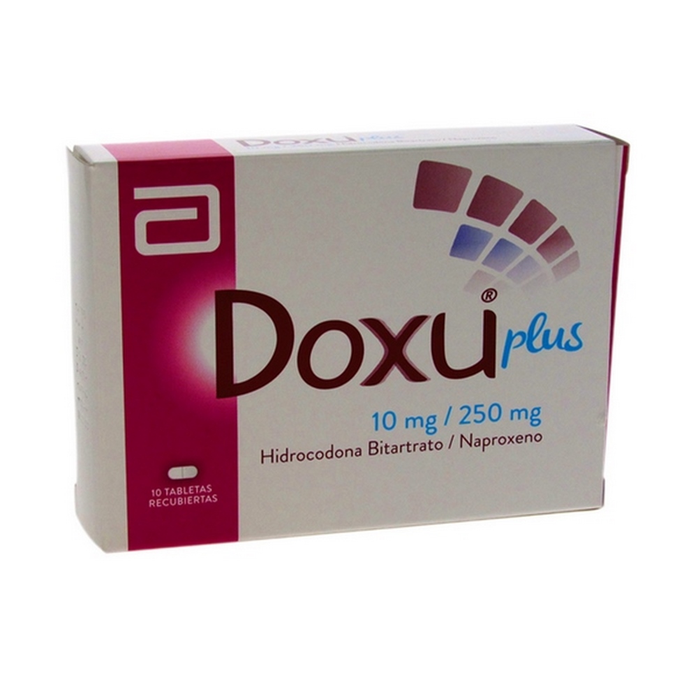 Doxu Plus 10/250 mg - Naproxeno + Hidrocodona, 10 tabletas