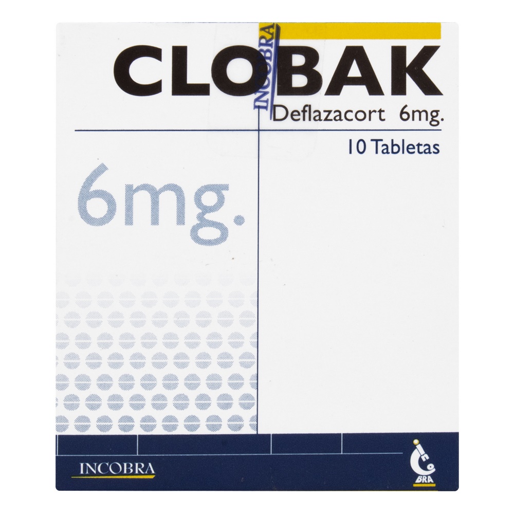 Clobak 6 mg – Deflazacort, 10 tabletas | LAB. INCOBRA S.A.