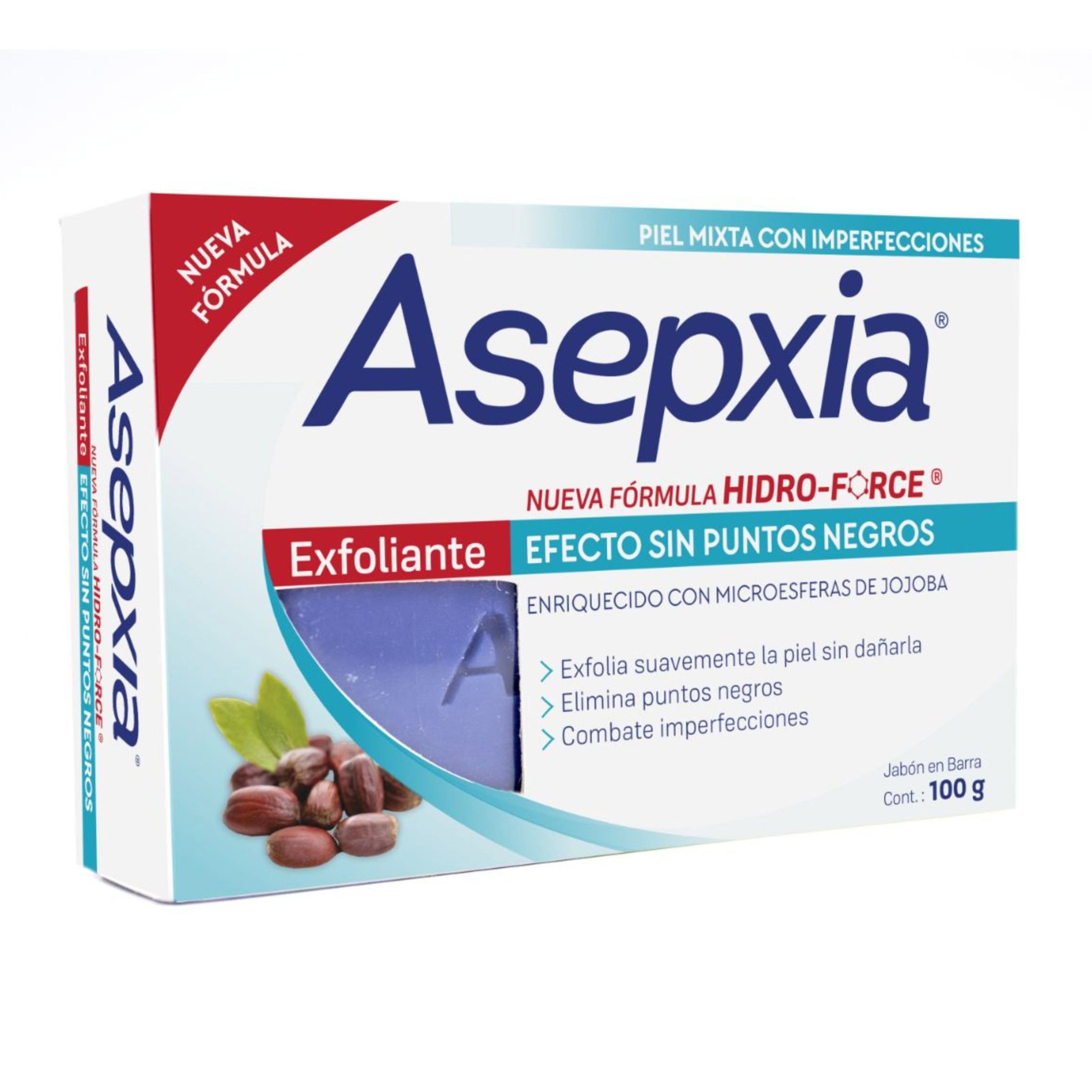 Jabón facial exfoliante Asepxia 100 g