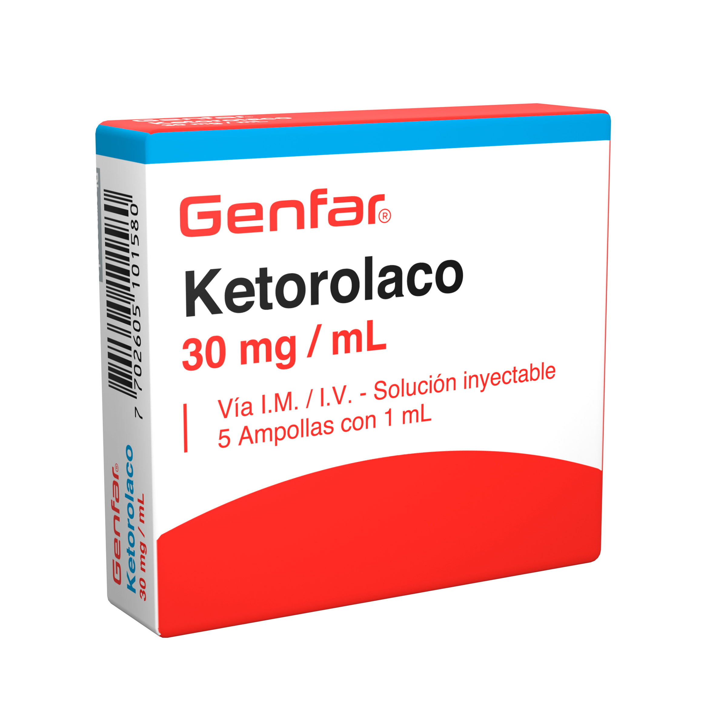 Ketorolaco trometamina 30 mg/mL – inyectable 5 ampollas