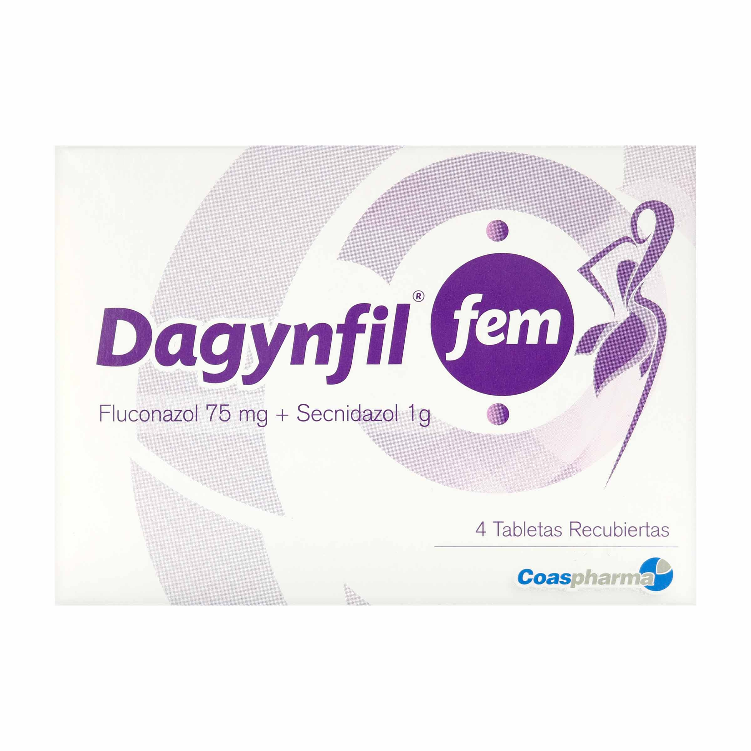 DAGYNFIL FEM - Fluconazol 75 mg + Secnidazol 1 g, 4 tabletas