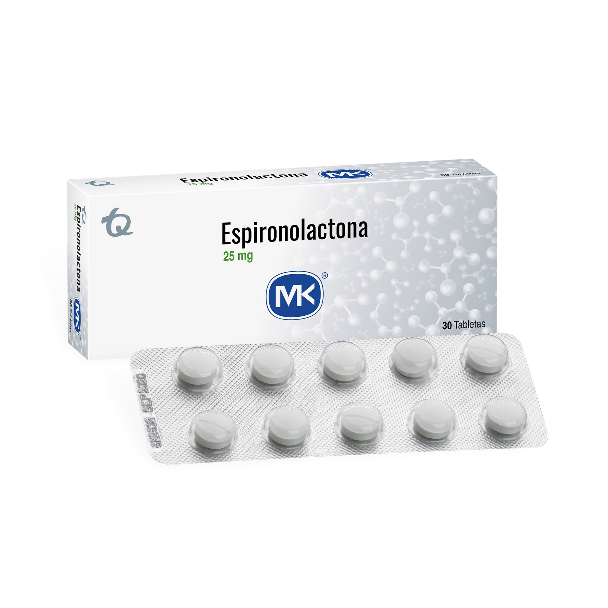 Espironolactona 25 mg, 30 tabletas