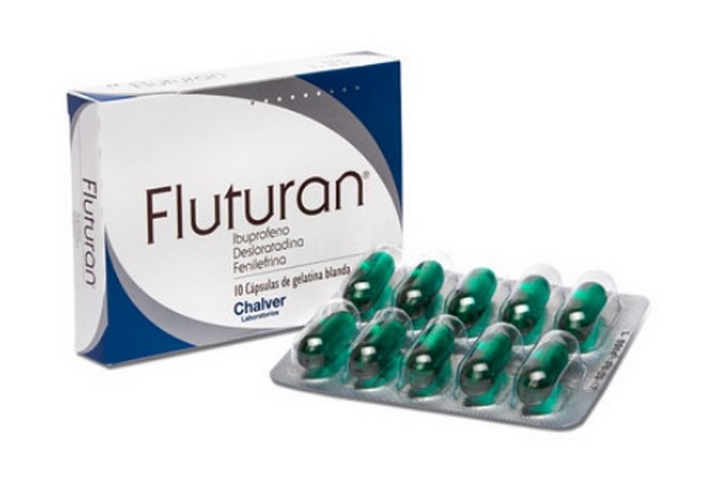 FLUTURAN 400 mg - 10 cápsulas (Ibuprofeno, Desloratadina, Fenilefrina) | Chalver