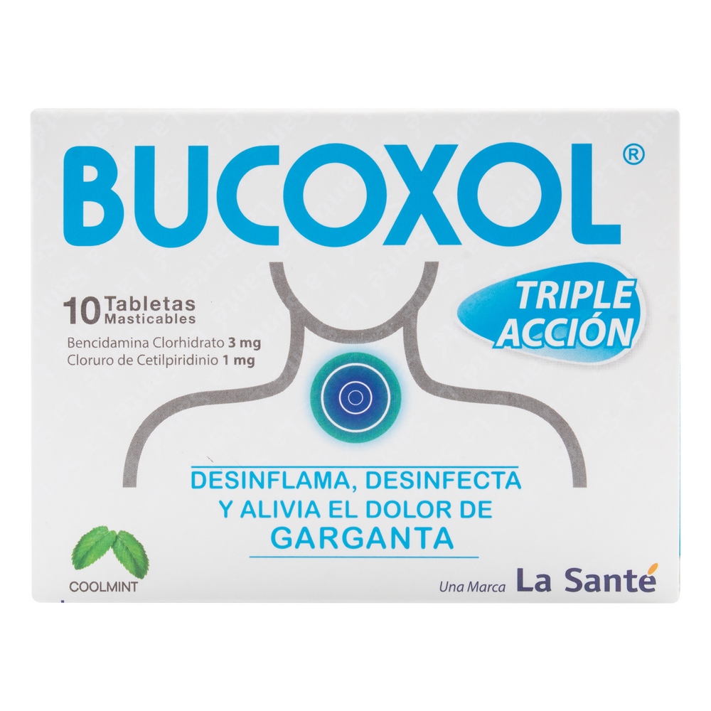 BUCOXOL Triple Acción CoolMint – Tabletas bucales 10 (Bencidamina + Cetilpiridinio)