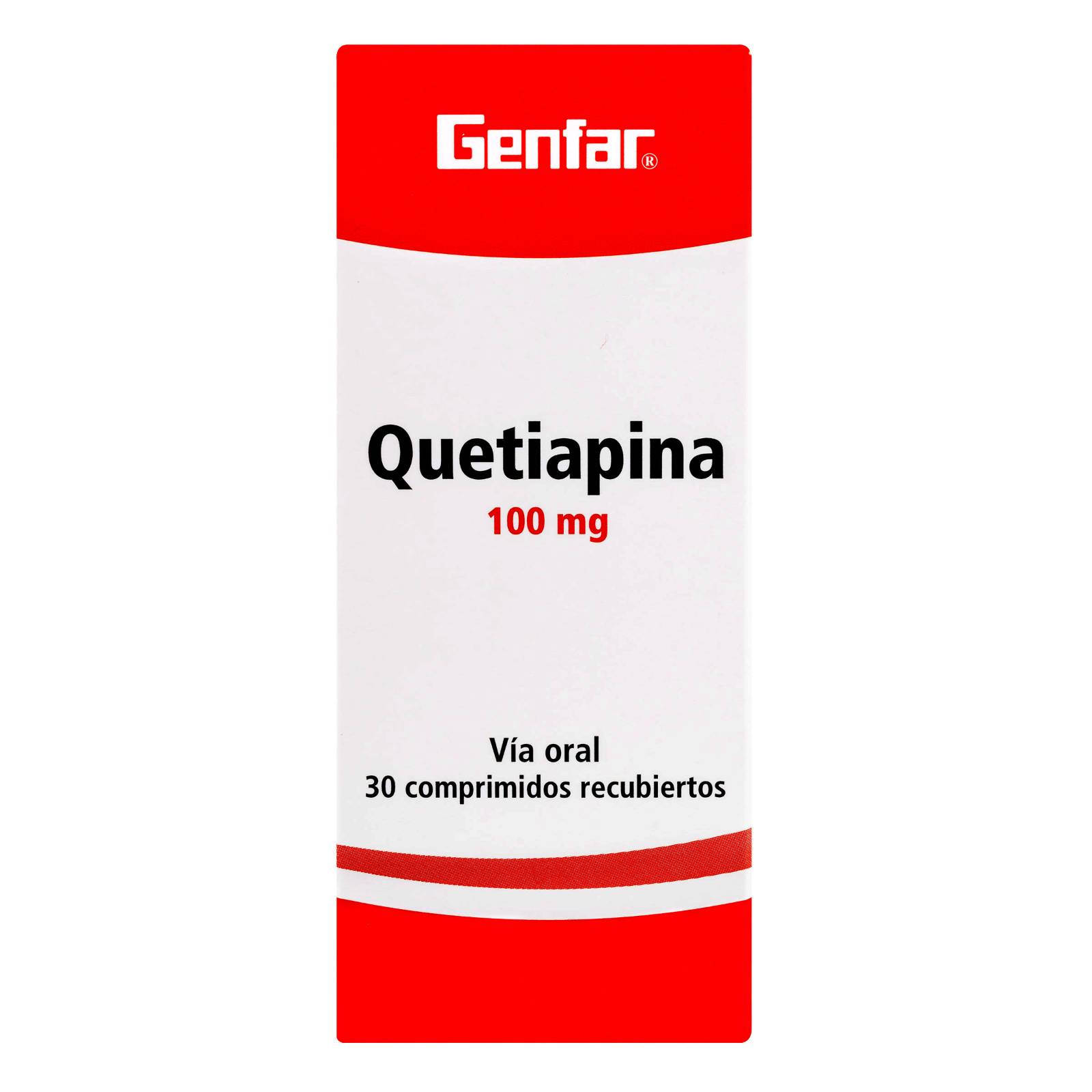 Quetiapina 100 mg - 30 tabletas (fumarato de quetiapina)