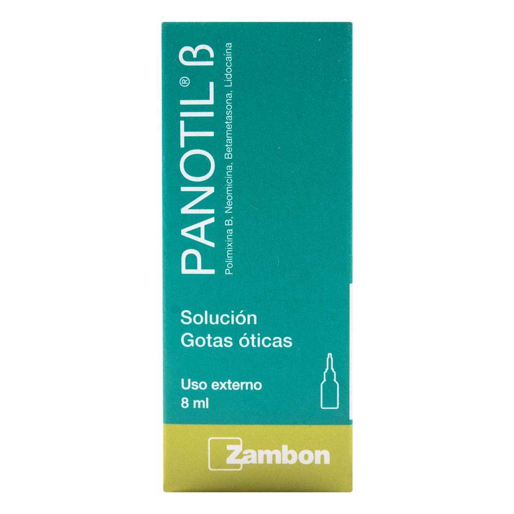 Panotil Beta gotas 8 mL – Polimixina B, Neomicina, Betametasona, Lidocaína