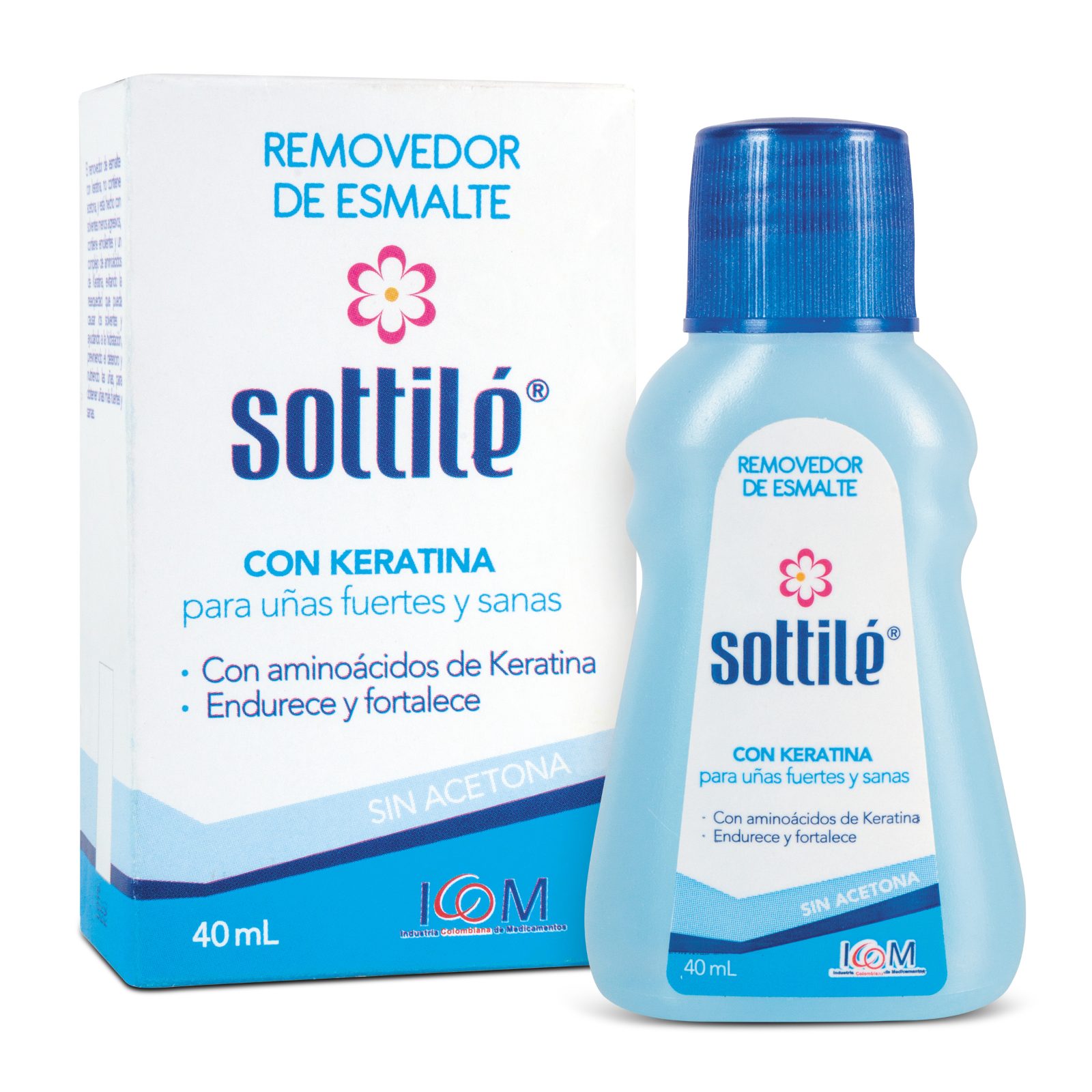 Quitaesmalte ICOM Sottile Keratina 40 ml