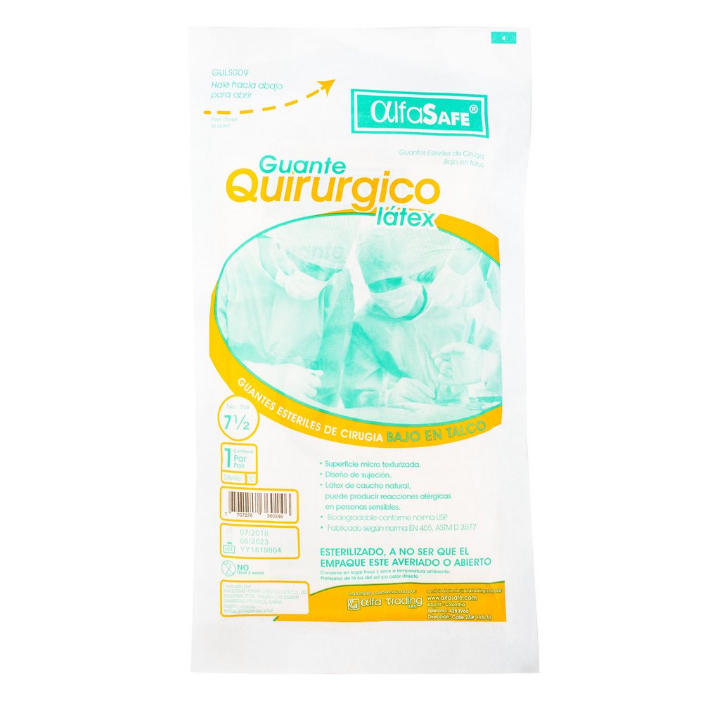 Guantes estériles cirugía talla 7.5 Alfa