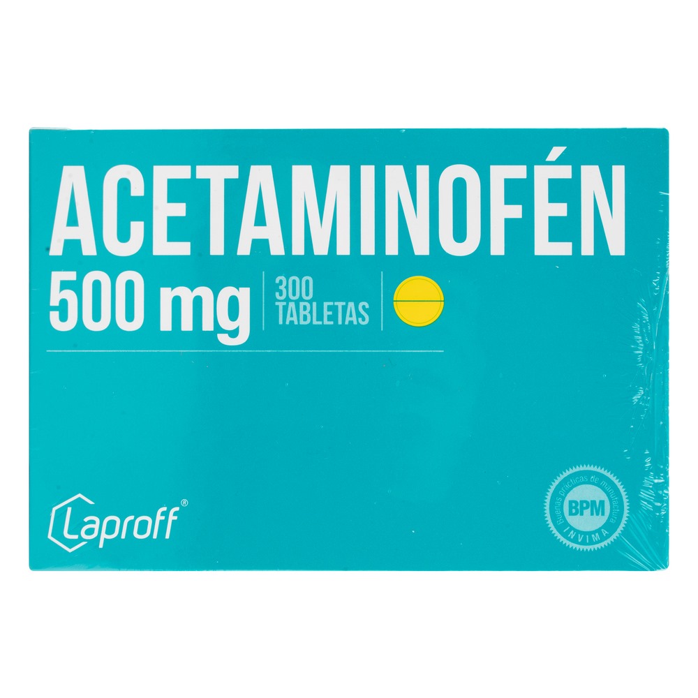 Acetaminofén 500 mg 300 tabletas LAPROFF
