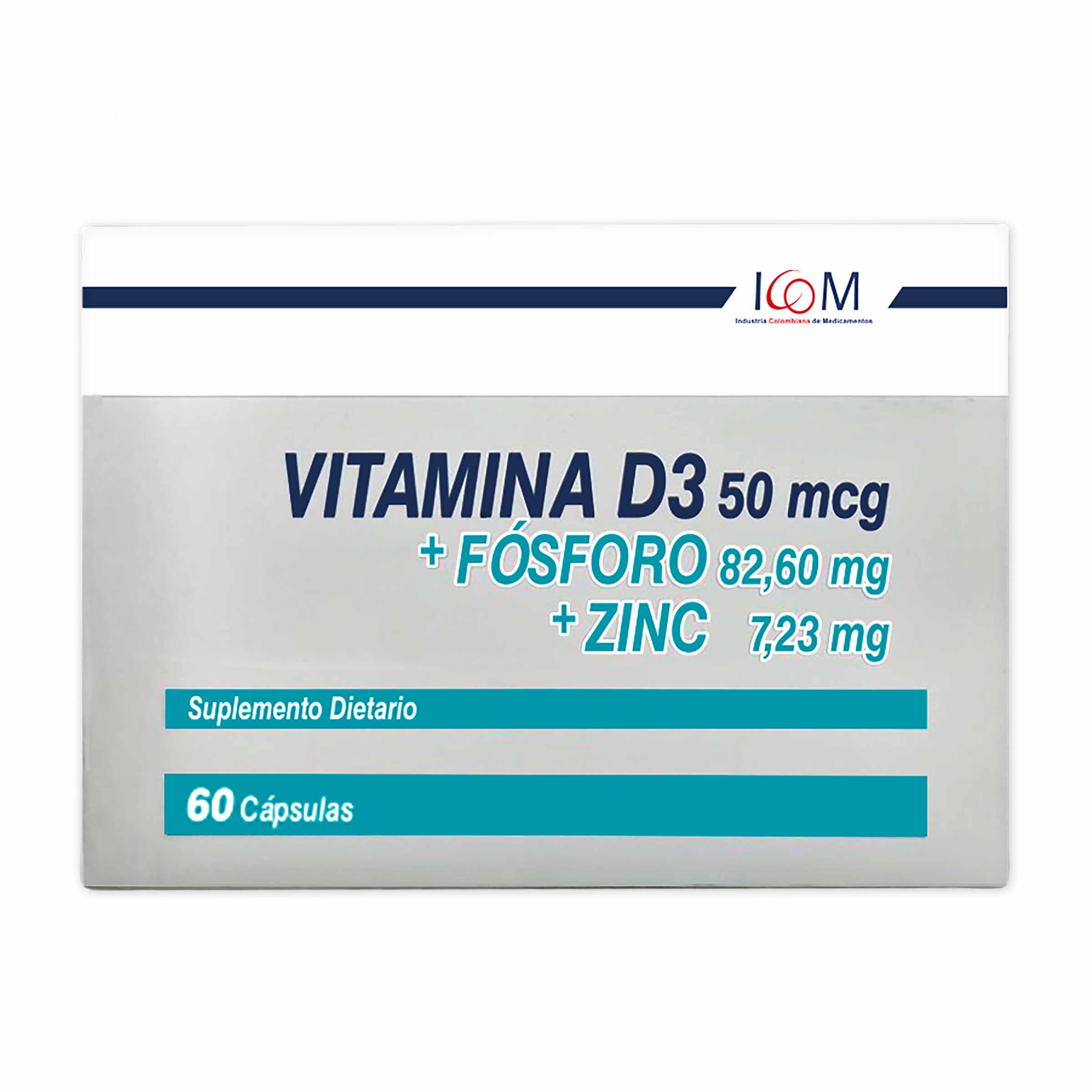 Vitamina D3, fósforo y zinc – 60 cápsulas (ICOM)