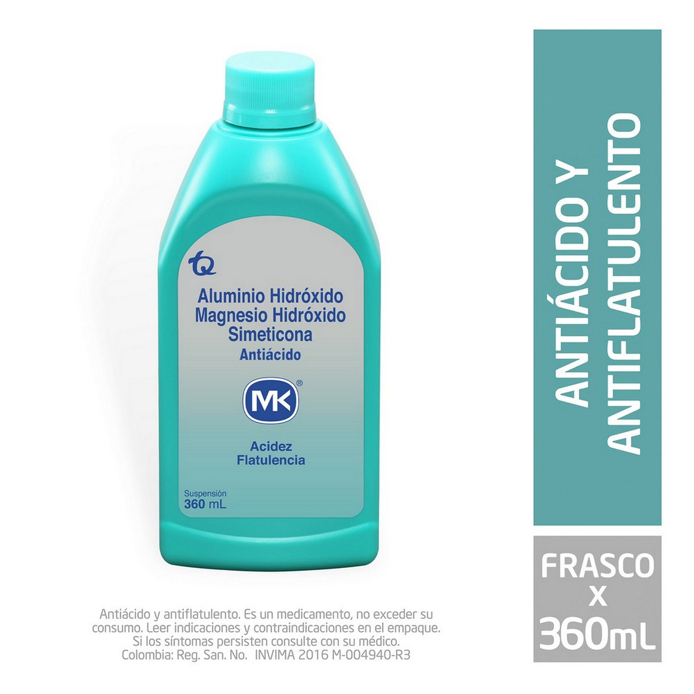 Hidróxido de aluminio con simeticona 360 ml TECNOQUIMICAS
