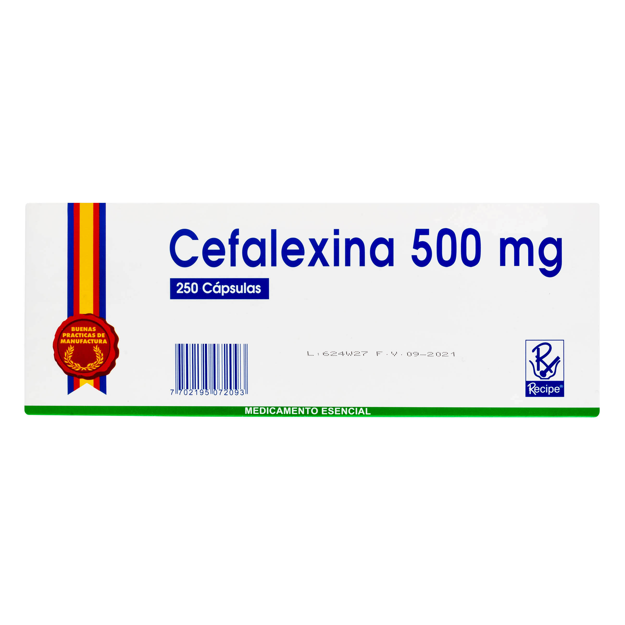 Cefalexina 500 mg, 250 cápsulas