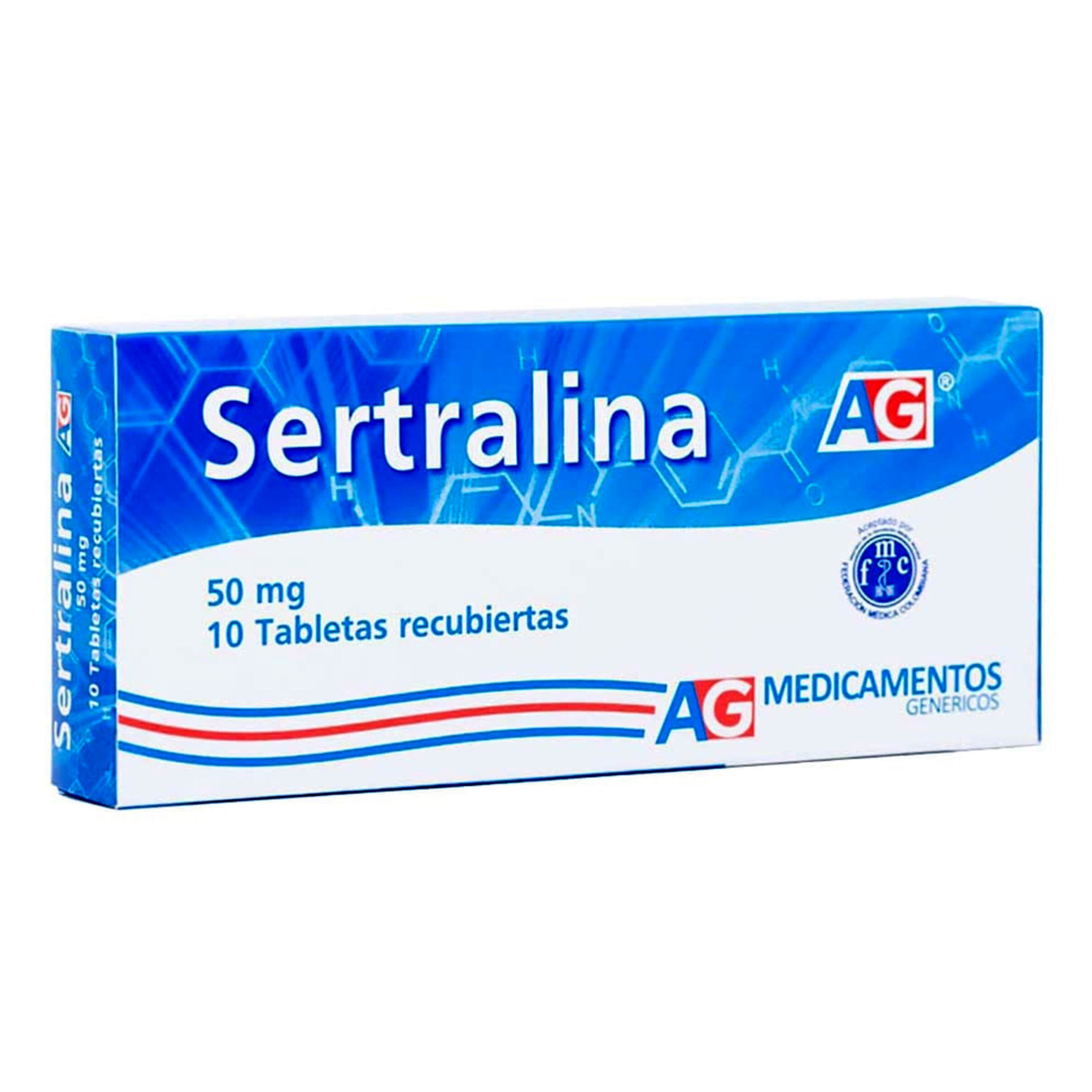SERTRALINA 50 MG 10 TABLETAS AG SERTRALINA (Lafrancol S.A.)