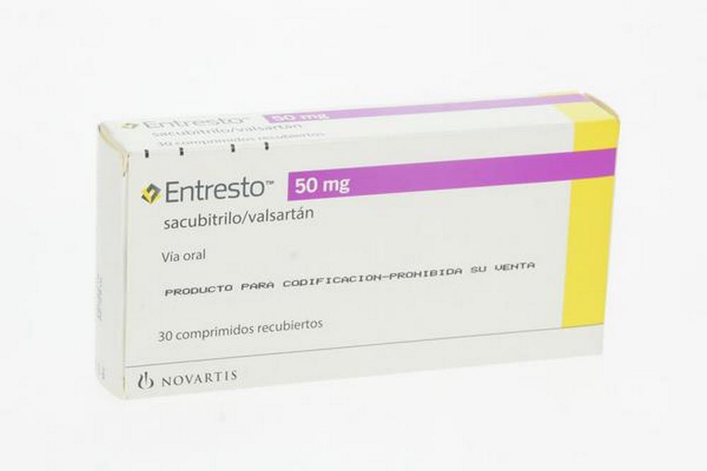 Entresto 50 mg - 30 tabletas (valsartán + sacubitrilo)
