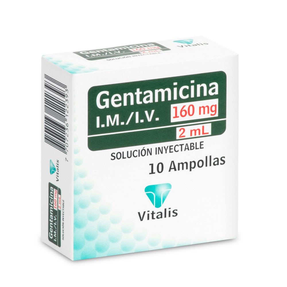 Gentamicina 160 mg/2 ml – 10 ampollas VT Gentamicina