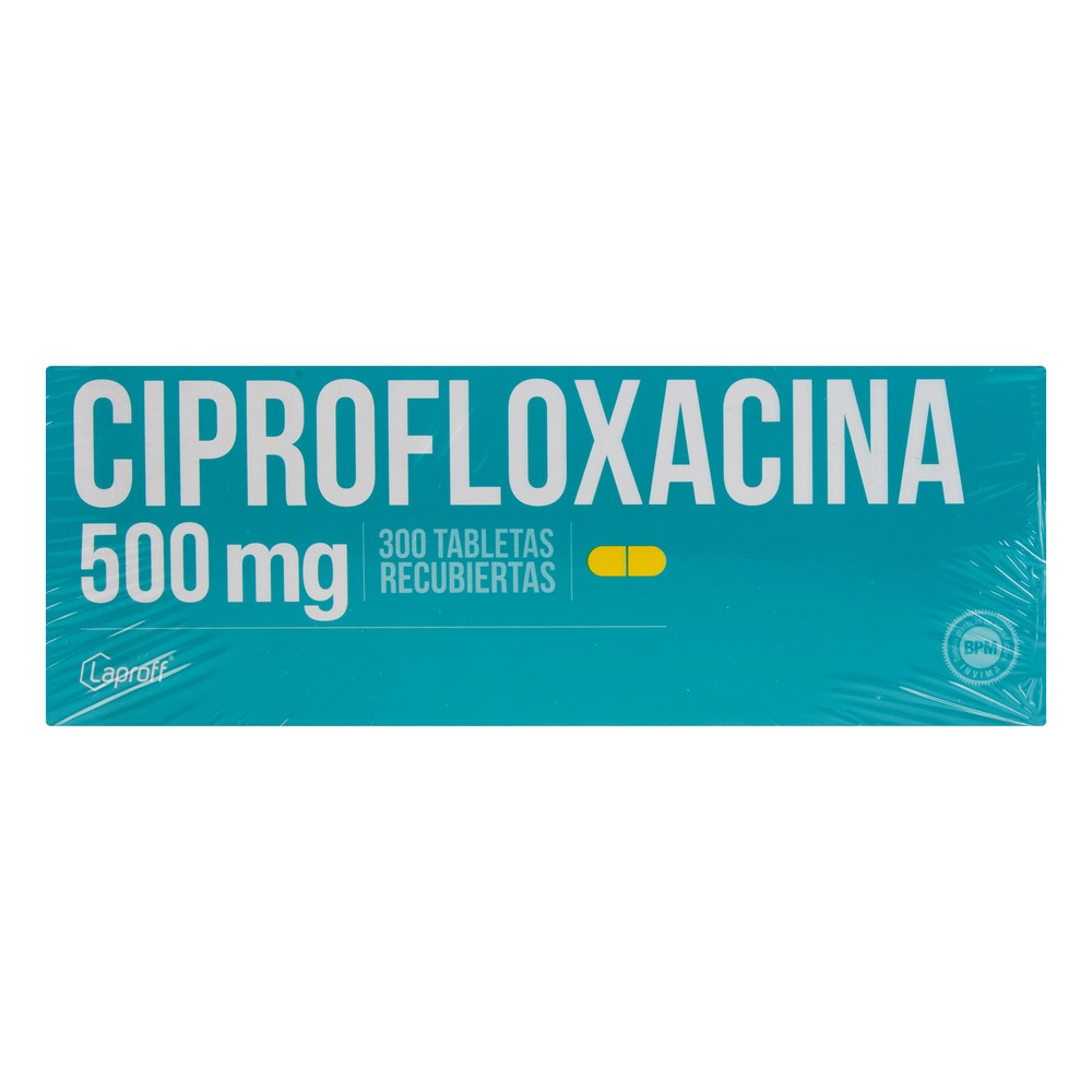 CIPROFLOXACINA 500 mg - 300 tabletas (LAPROFF)