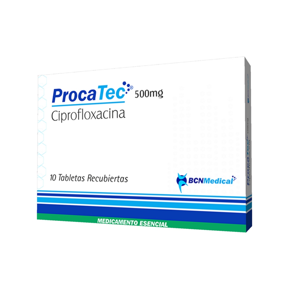 Procatec 500 mg Ciprofloxacina - 10 tabletas