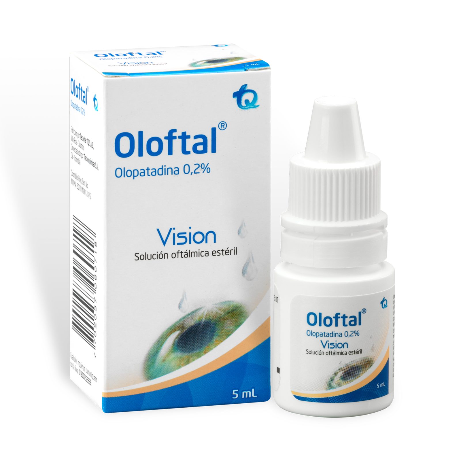 Oloftal 0.2 mg/mL Gotas oftálmicas 5 mL – Clorhidrato de olopatadina (TECNOQUÍMICAS S.A.)