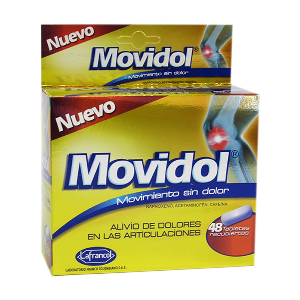 Movidol 48 tabletas – acetaminofén, naproxeno sódico y cafeína