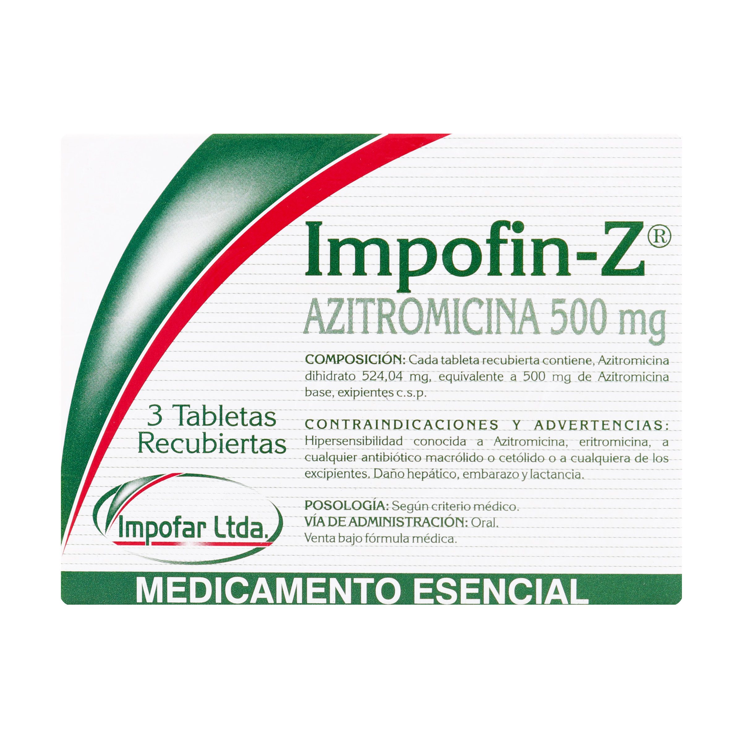 ImpoFin-Z Azitromicina 500 mg 3 tabletas