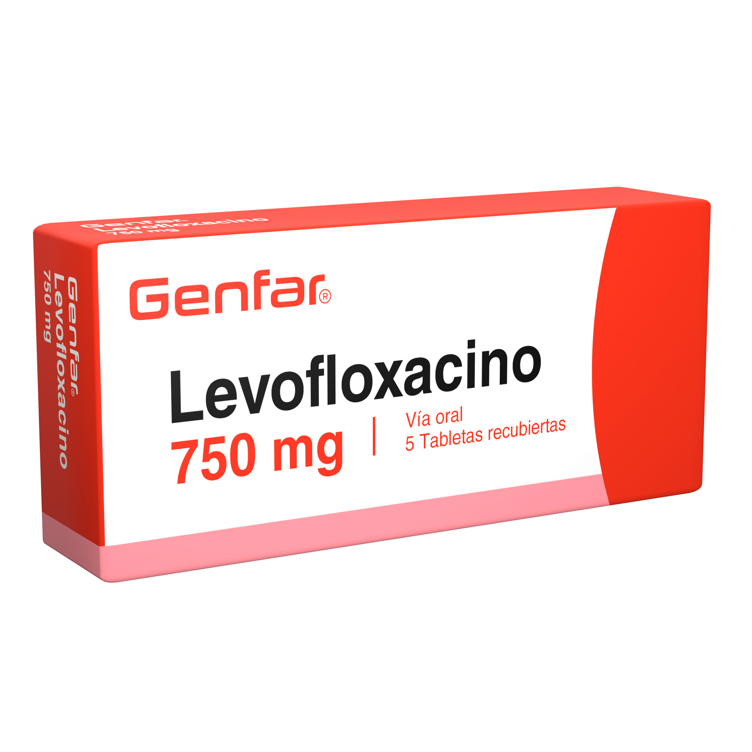 Levofloxacino 750 mg - 5 tabletas GF(3%+)