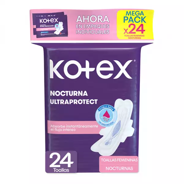 Kotex Nocturna Ultraprotect 24 uds – toallas sanitarias