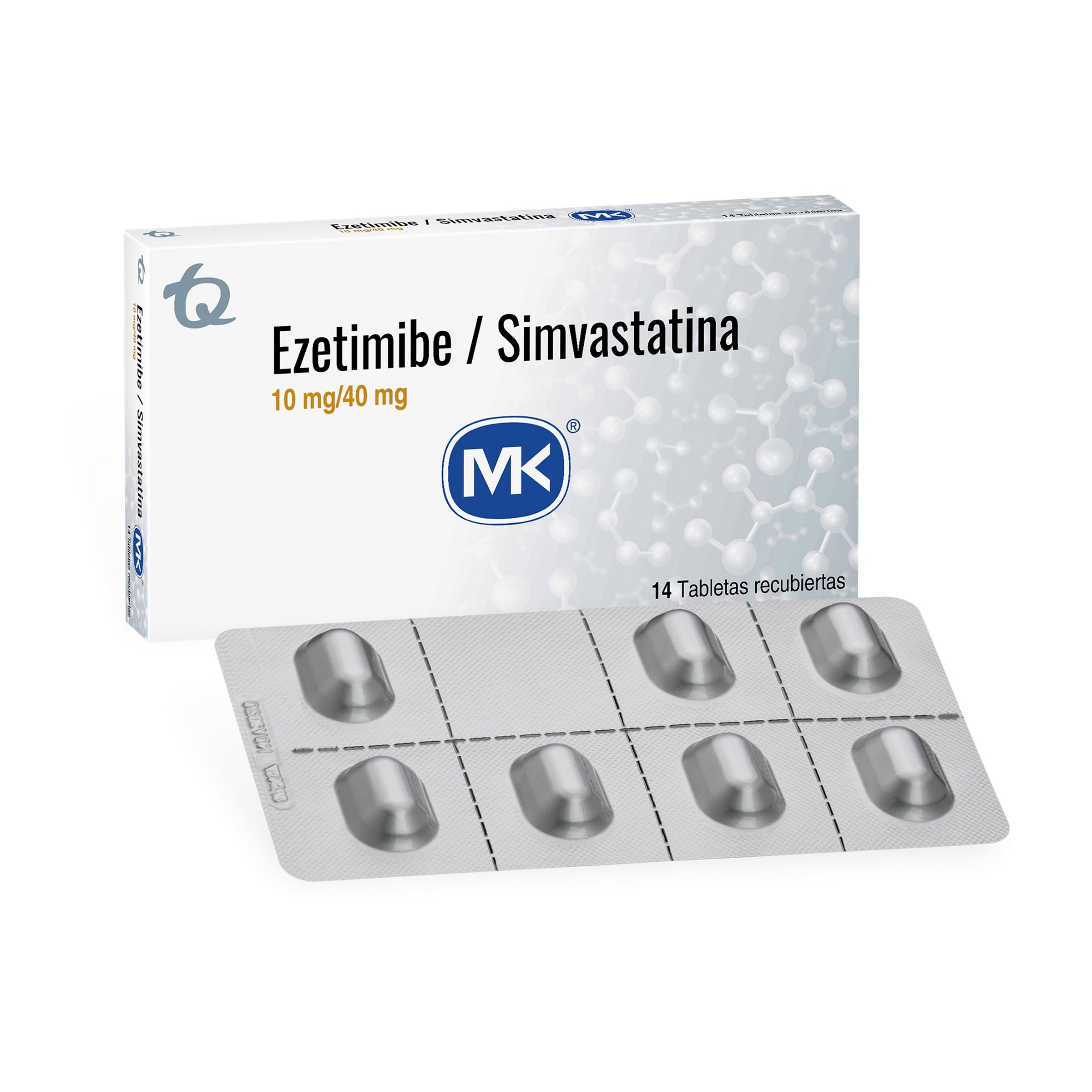 Simvastatina 40 mg + Ezétimiba 10 mg - 14 tabletas