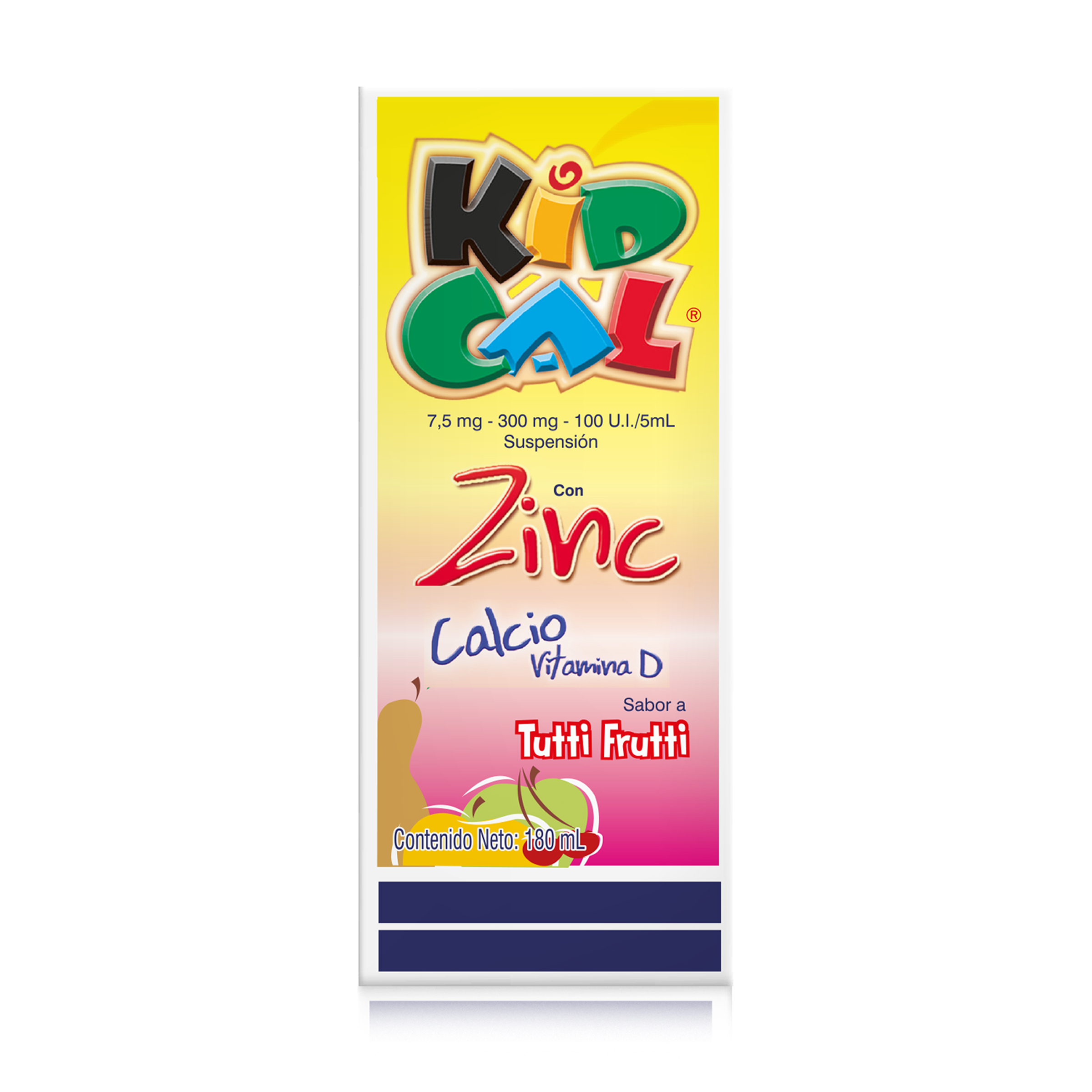 KIDCAL SUSP 180 ml Tutifrutti – calcio, vitamina D y zinc