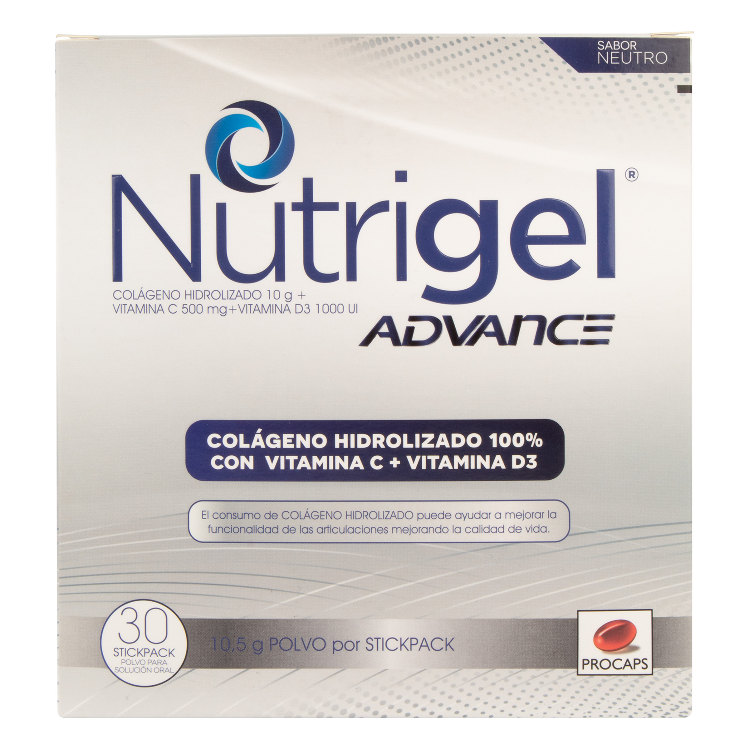 Nutrigel Advance Neutro – Colágeno hidrolizado, 30 unidades