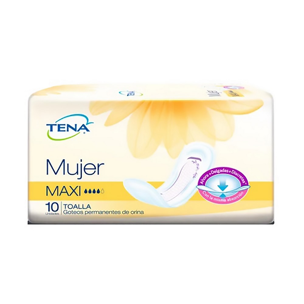Toallas TENA Mujer Maxi - 10 Unidades