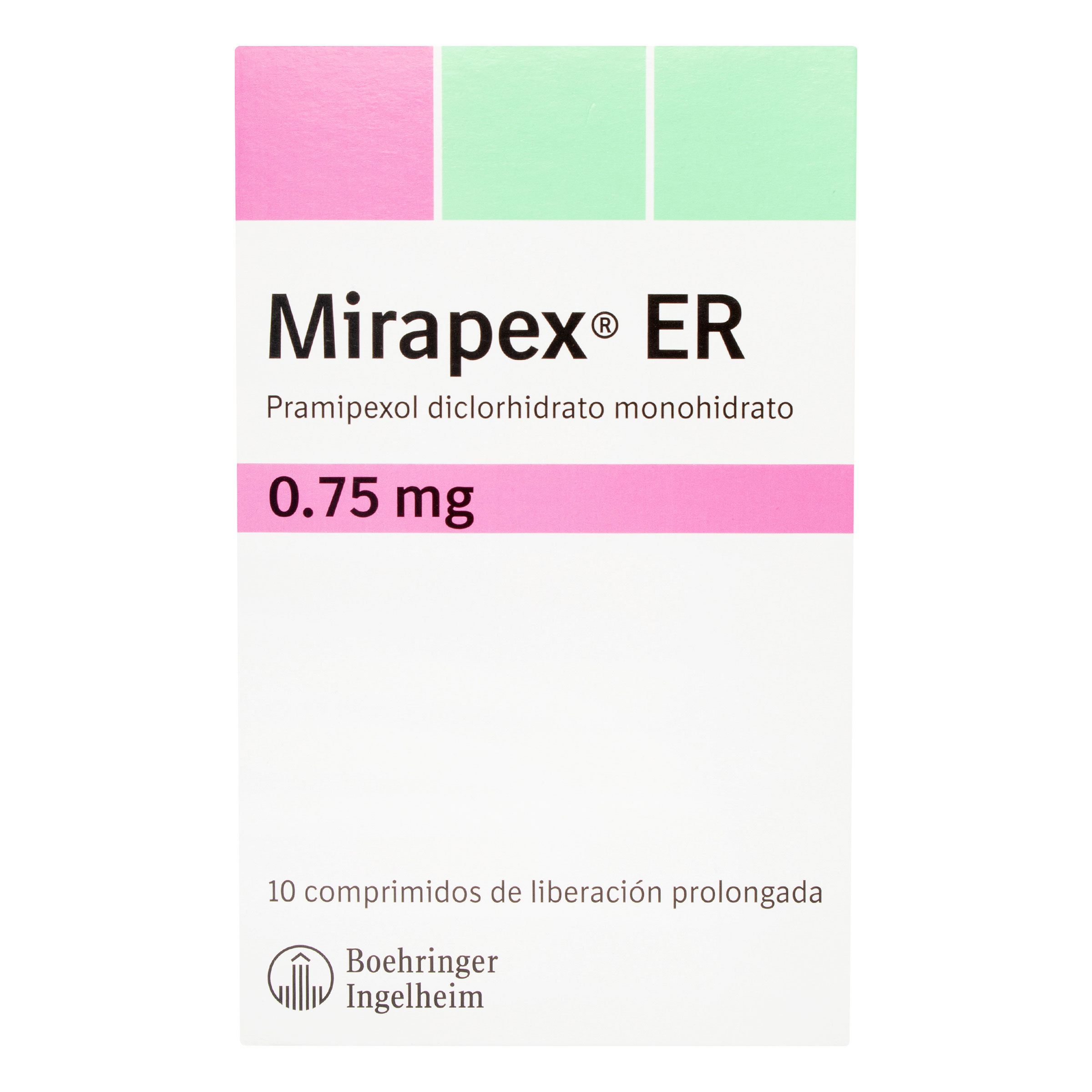 Mirapex ER 0.75 mg – 10 tabletas