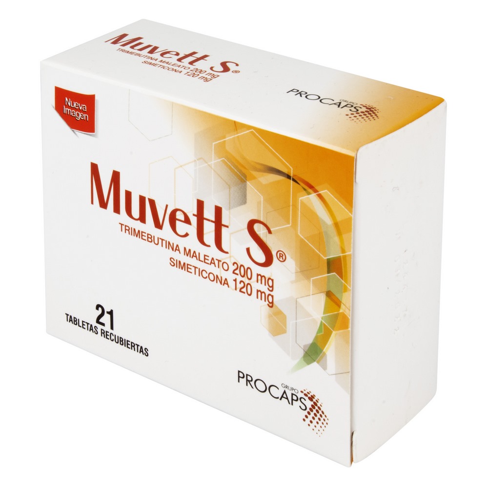 MUVETT S 200/120 mg – 21 comprimidos (Trimebutina + Simeticona)