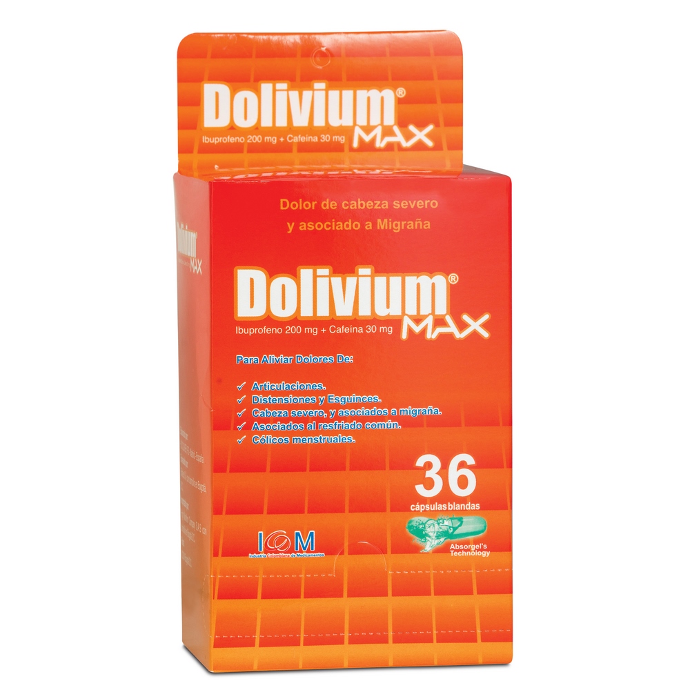 Dolivium Max 200/30 – 36 cápsIBUPROFENO con cafeína