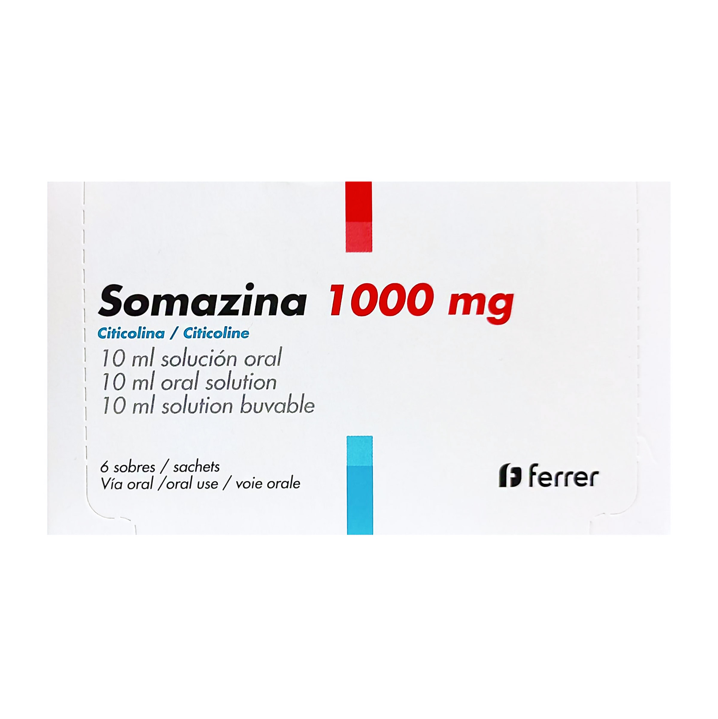 Somazina 1000 mg – Solución oral (6 sobres) con Citicolina | LAB. Bago Colombia
