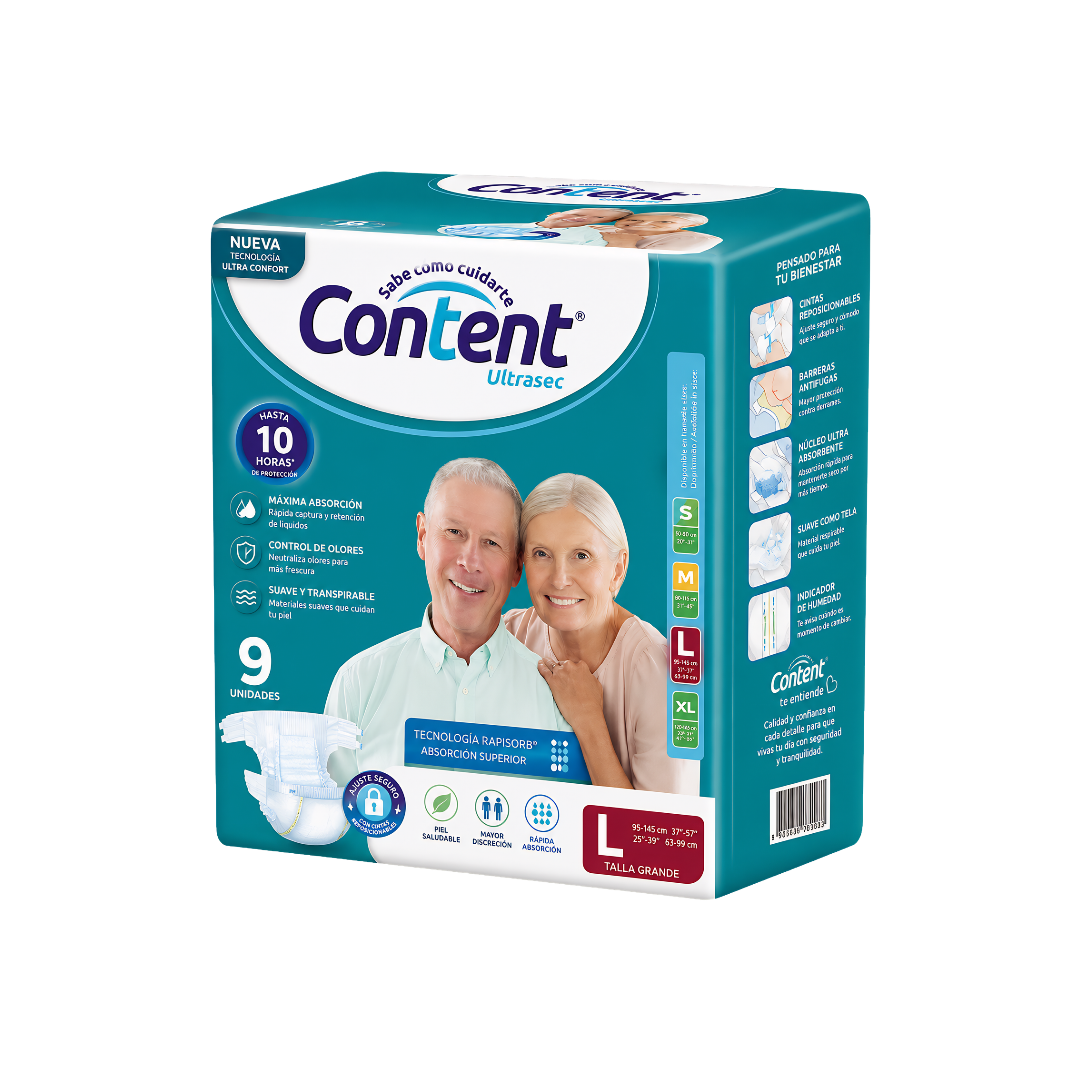 Pañal de incontinencia talla L (9 uds) TECNOQUIMICAS