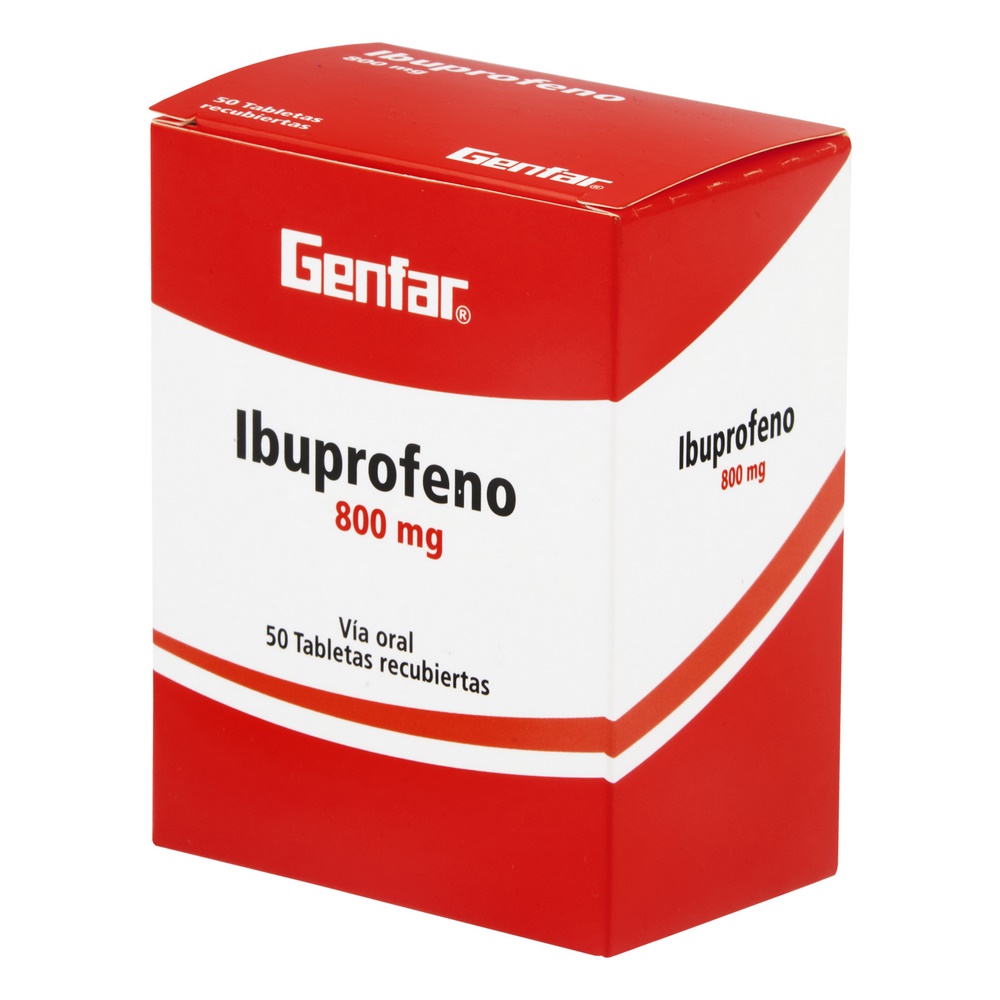 Ibuprofeno 800 mg 50 tabletas Genfar