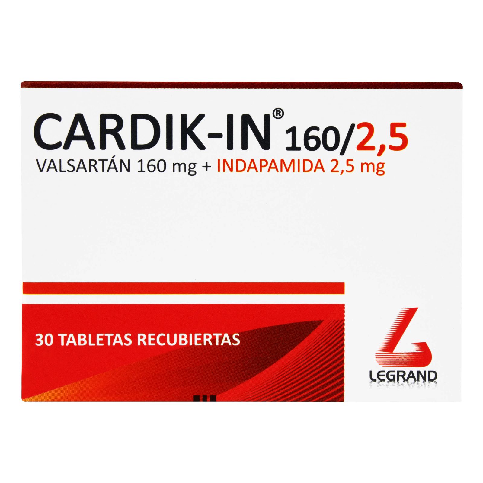 Cardik-IN 160/2.5 mg – 30 tabletas (Indapamida y Valsartán)