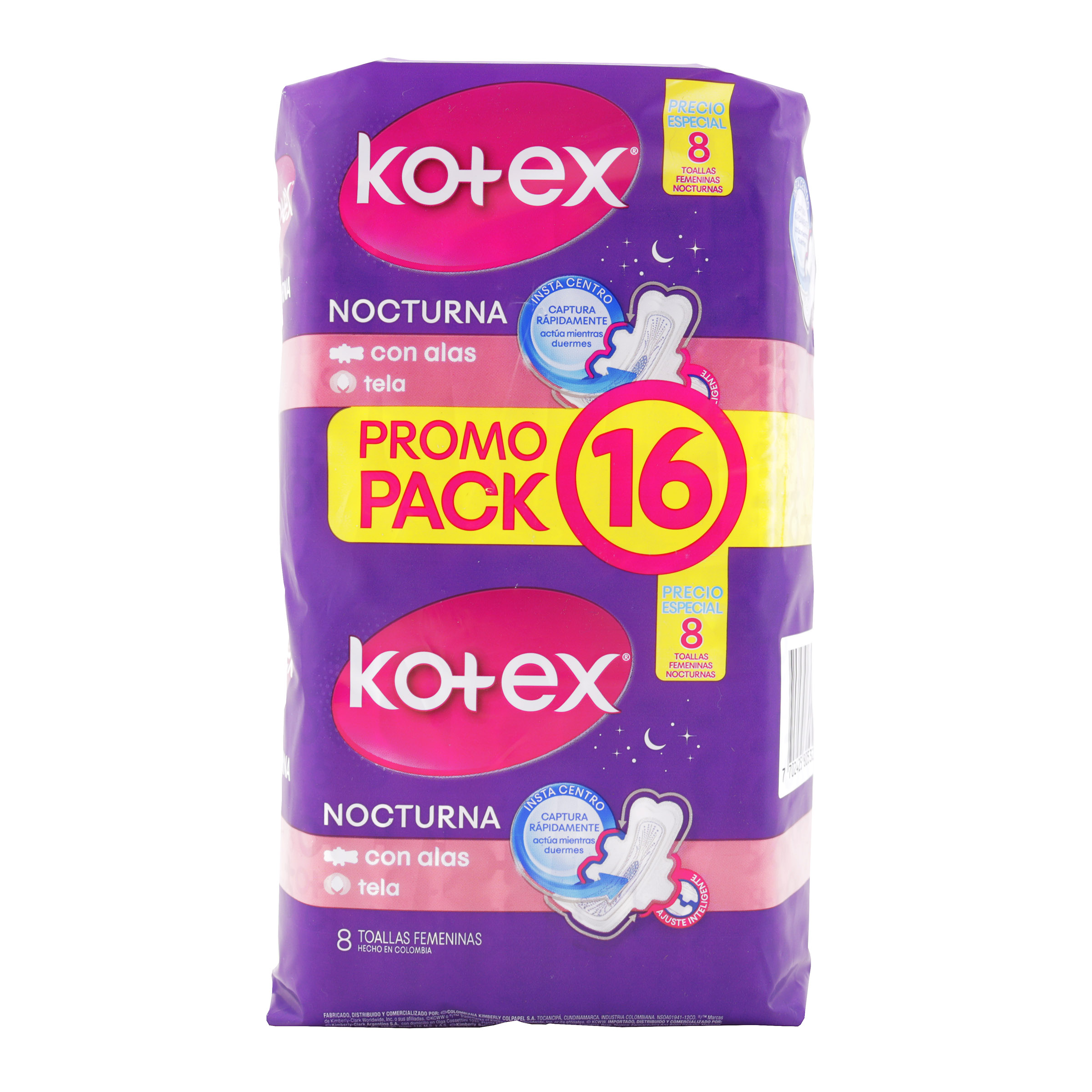 Kotex Nocturna Tela 8 und Pack 2