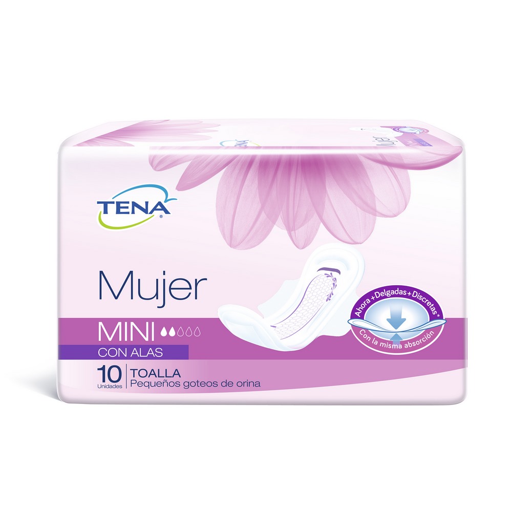 TENA Mujer Mini Alas – 10 Unidades