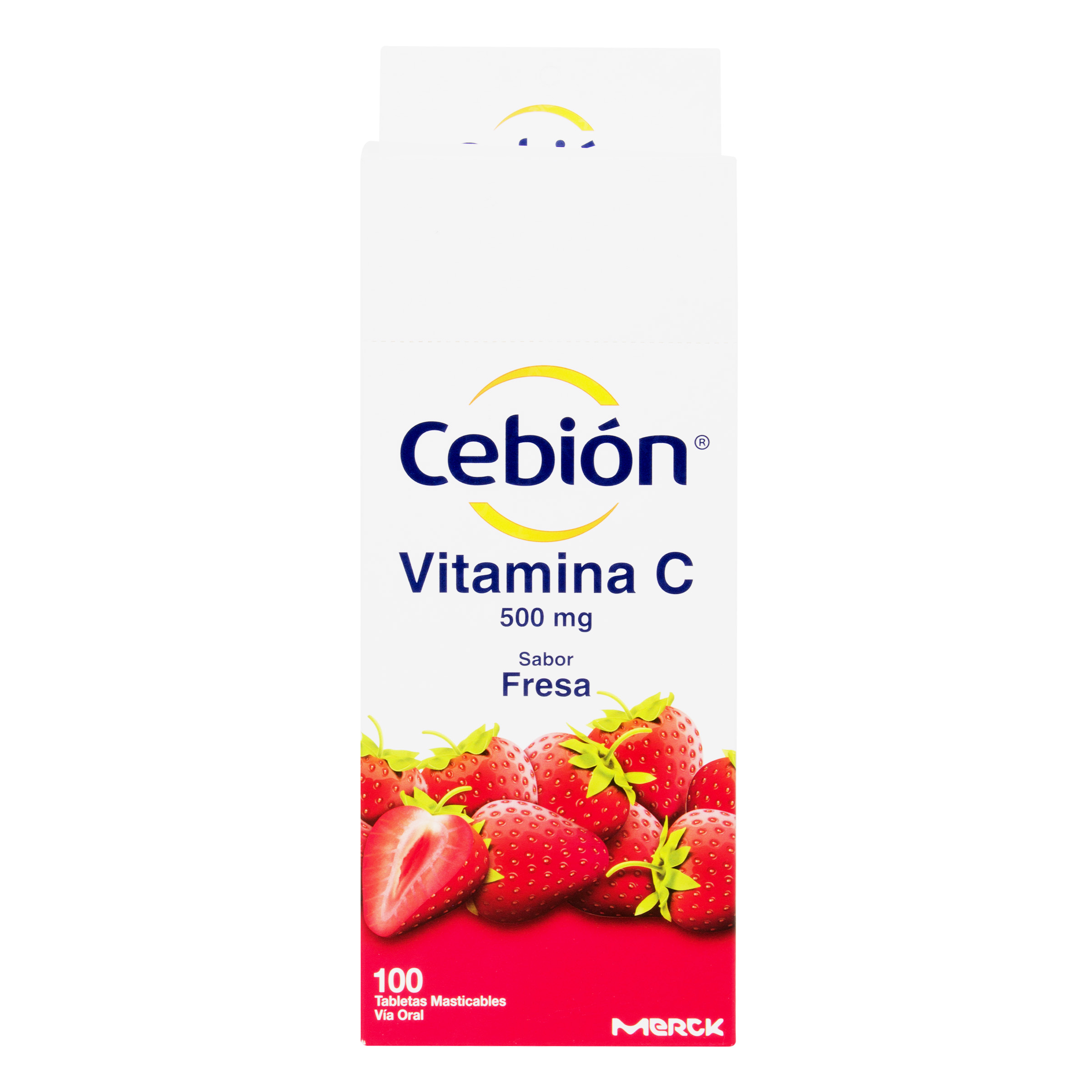 Cebion Masticable Fresa 100 tabletas - Vitamina C