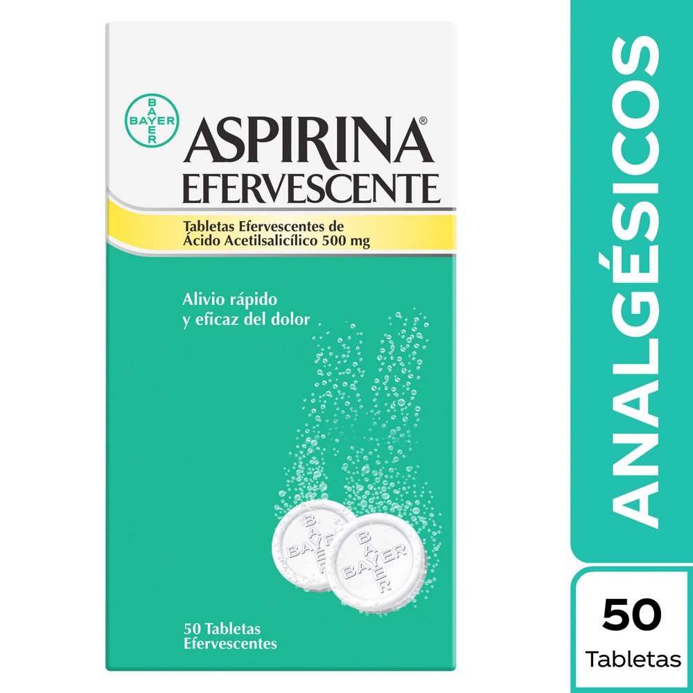 Aspirina Efervescente 500 mg – 50 tabletas | Bayer