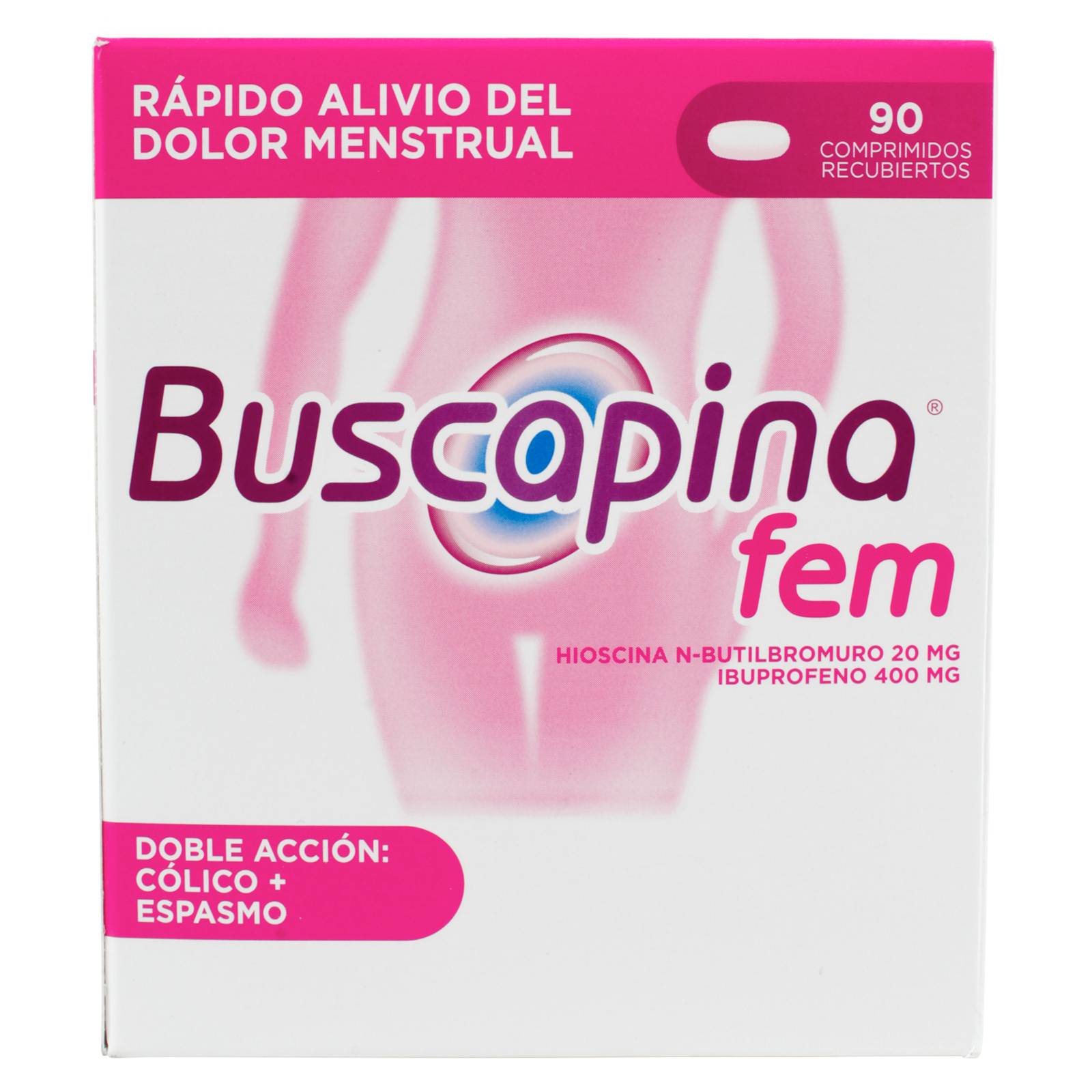 Buscapina FEM 90 tabletas – Hioscina Ibuprofeno