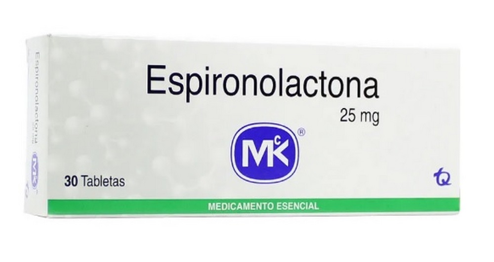 Espironolactona 25 mg, 30 tabletas